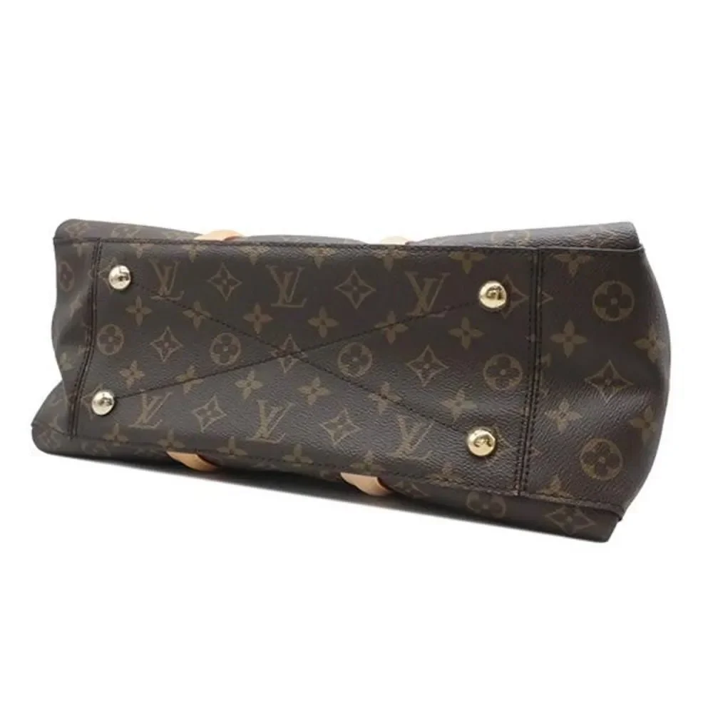 Louis Vuitton Saffron MM 2 Way HandBag Monogram Brown